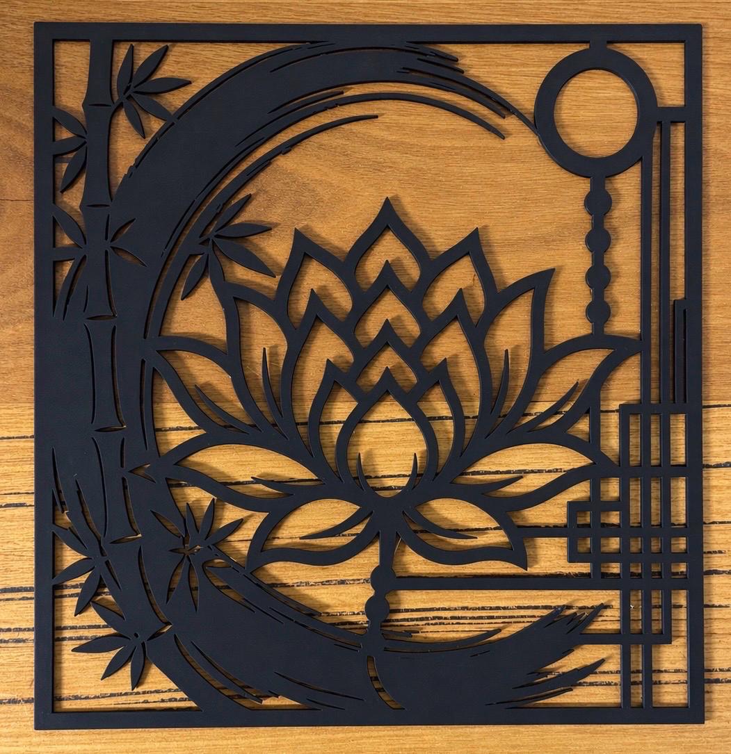 Lotus Silhouette – Premium 3D Printed Wall Artwork