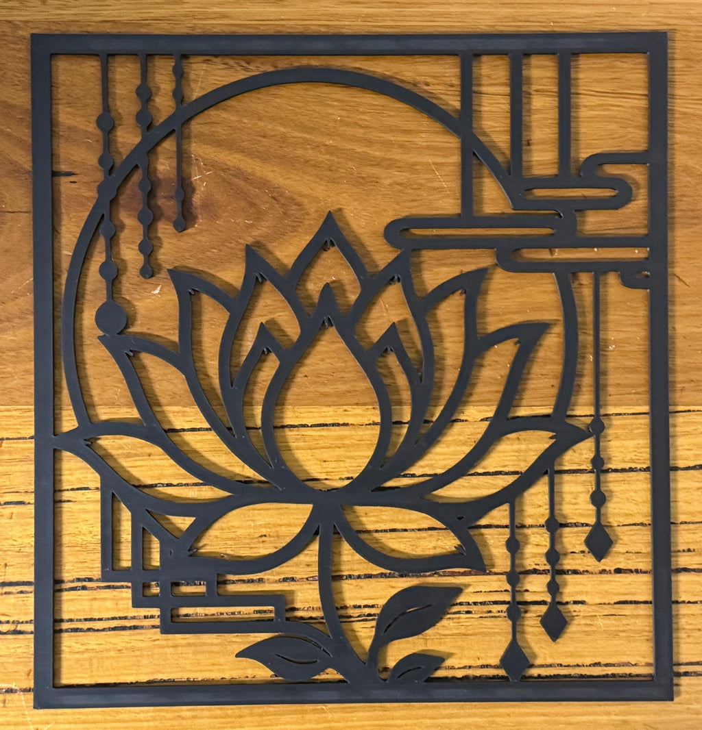 Lotus Silhouette – Premium 3D Printed Wall Artwork