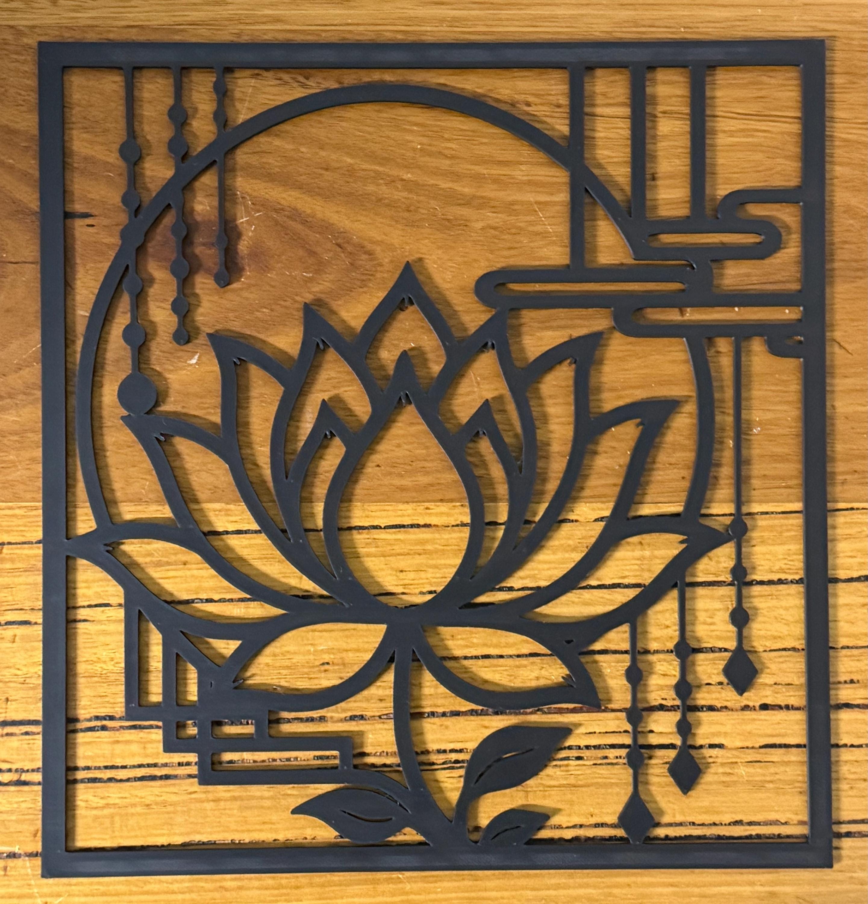 Lotus Silhouette – Premium 3D Printed Wall Artwork