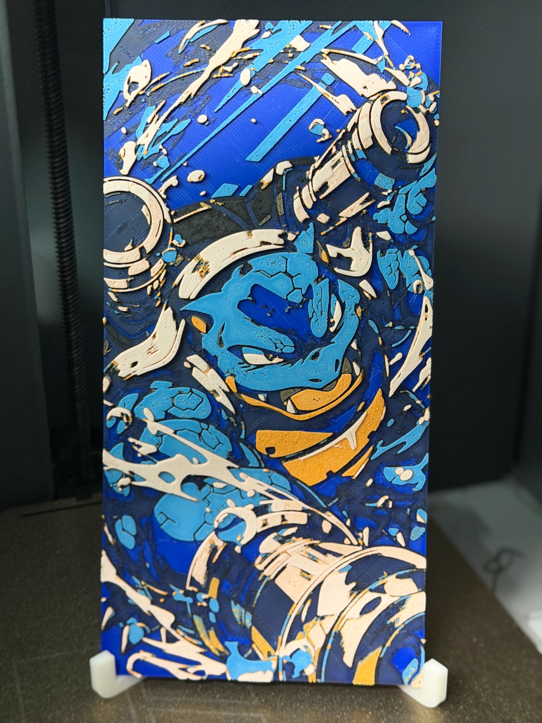 Blastoise Pokémon Art – Premium Layered 3D Printed Wall Artwork