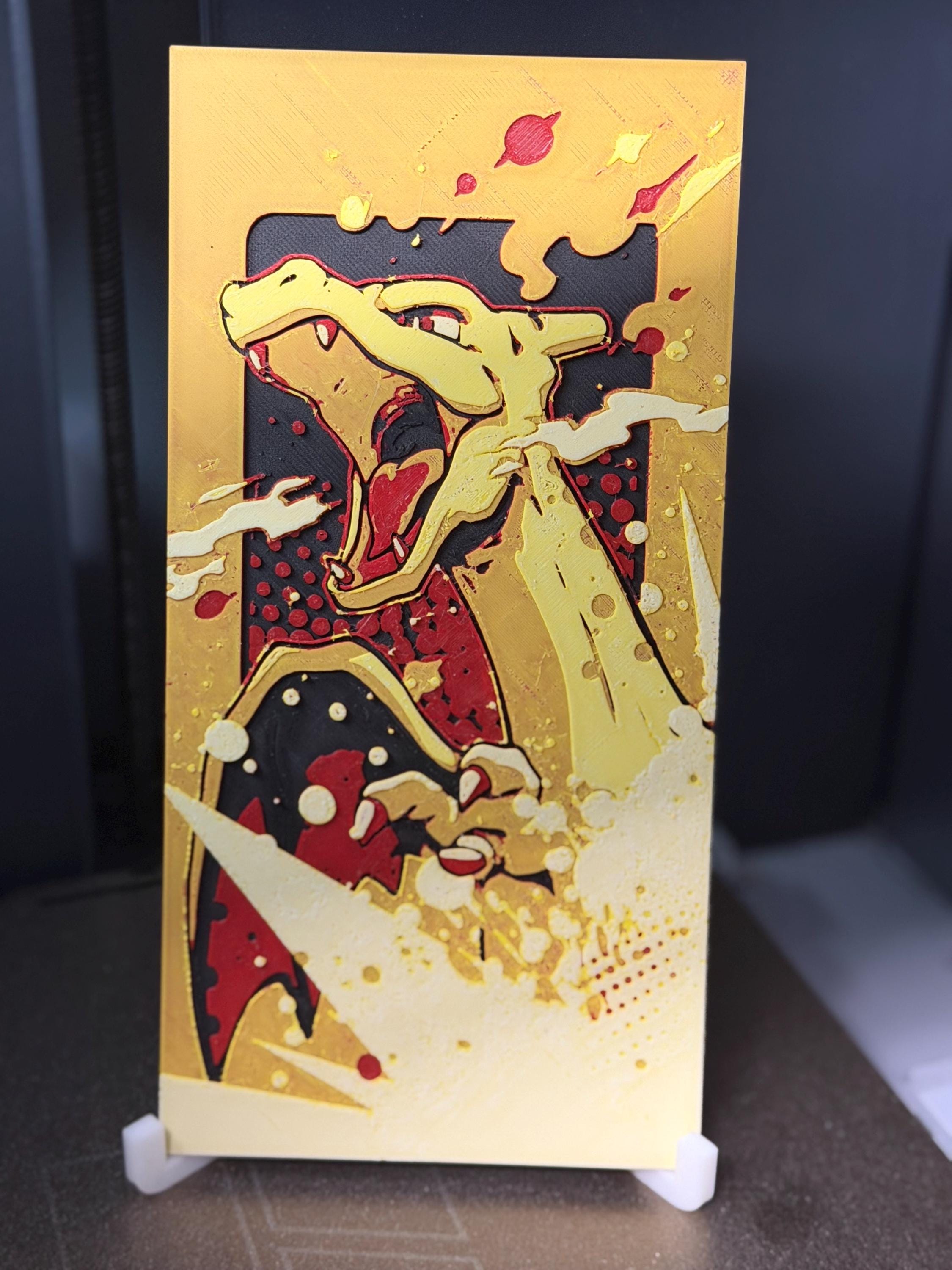 Charizard Pokémon Art – Premium Layered 3D Printed Wall Artwork