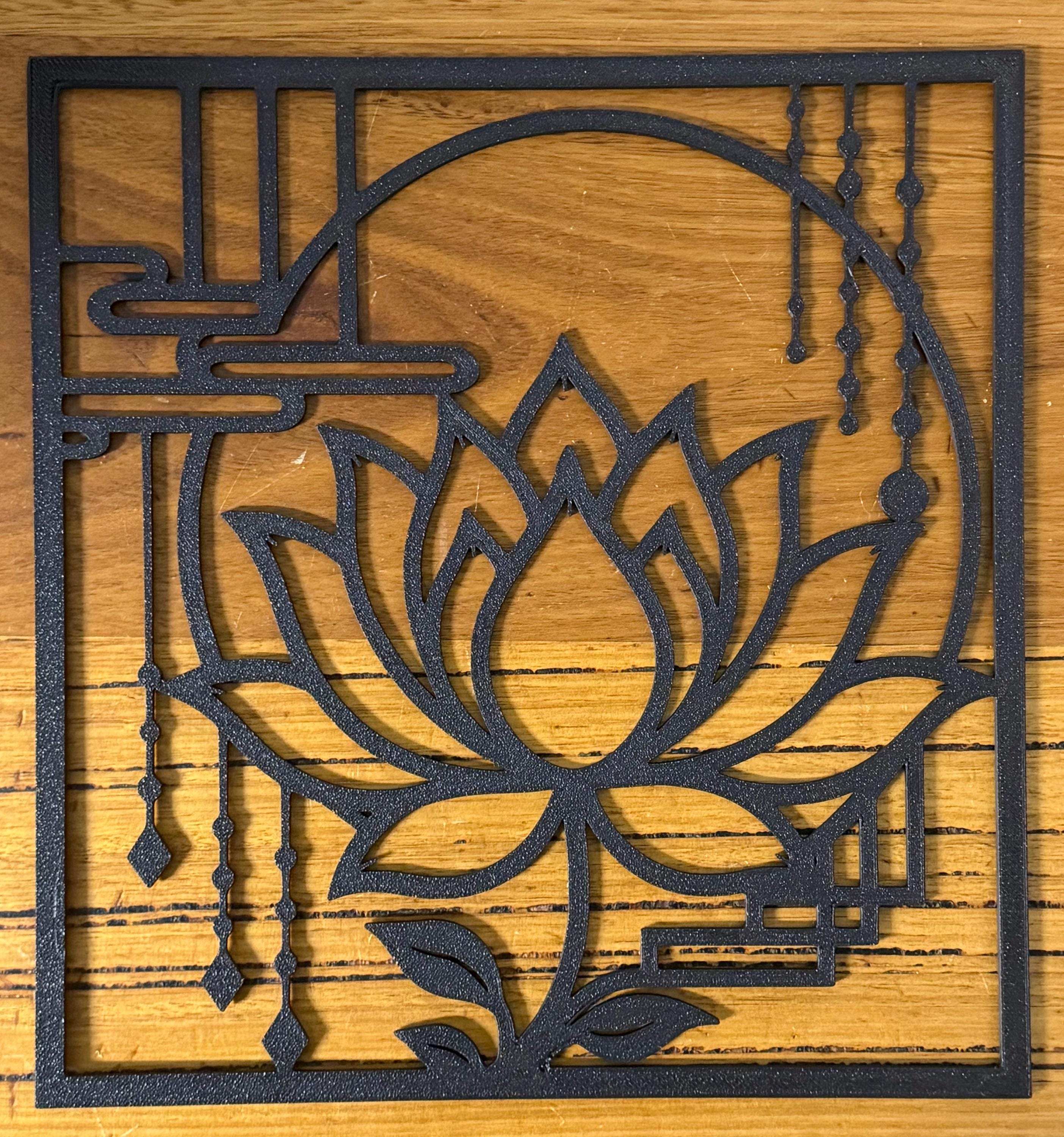 Lotus Silhouette – Premium 3D Printed Wall Artwork