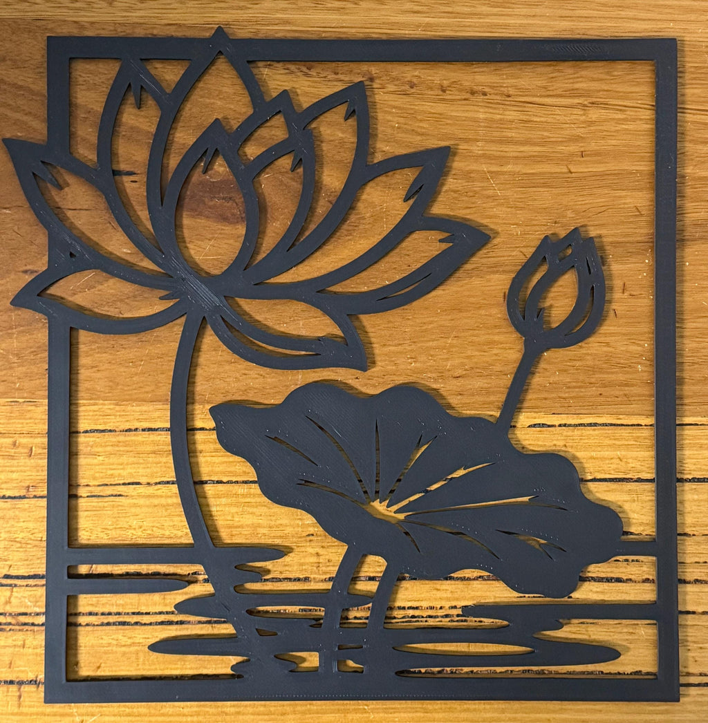 Lotus Silhouette – Premium 3D Printed Wall Artwork