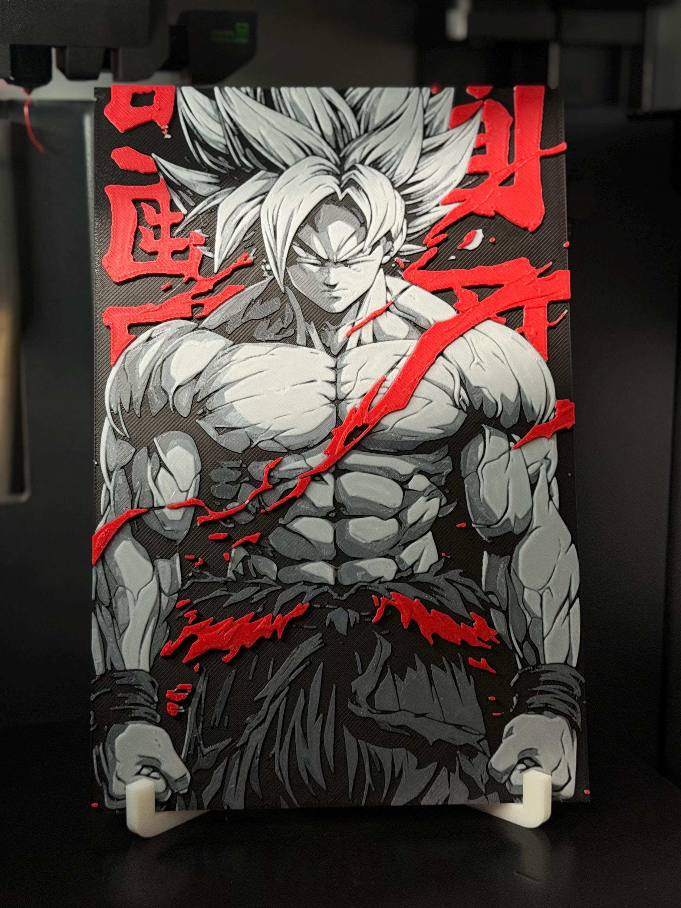 Super Saiyan Goku – Premium Layered 3D Printed Wall Artwork